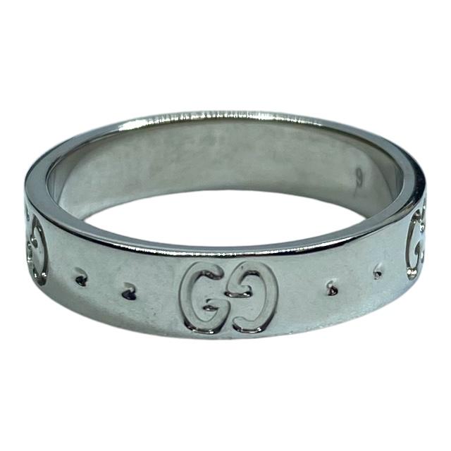 GUCCI GGアイコンリング ＃16 K18WG シンセティックコランダム 楽天市場】【ジュエリー】GUCCI グッチ アイコンリング GGリング