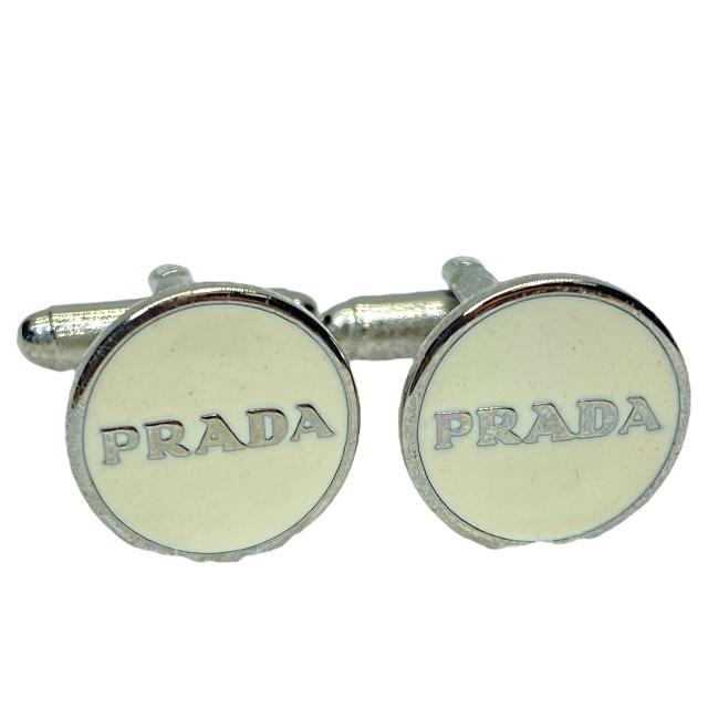 PRADA プラダ カフスボタン カフリンクス 楽天市場】プラダ カフス ブラック シルバー 真鍮 中古