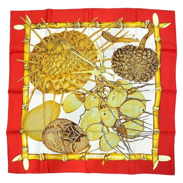 エルメスHermesプリーツスカーフ カレ90 Jardin Creole HERMES エルメス カレ90 JARDIN CREOLE クレオルの楽園 スカーフ