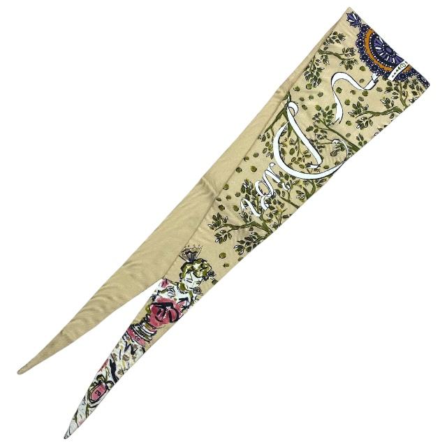 山田さま専用♡ Dior クリスチャンディオール　スカーフ すずらん柄　シルク Dior】ディオール D-FLORAL ミッツァ スカーフ シルクツイル