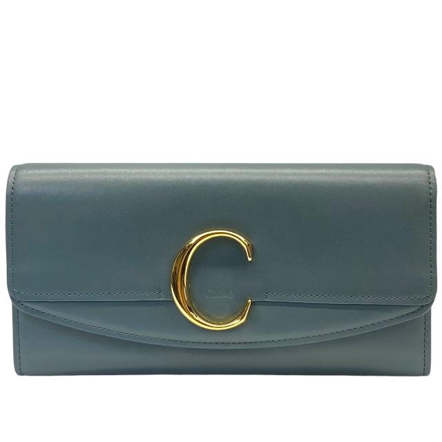 最大1万円OFF 在庫限り×即納 Chloe クロエ クロエシー ロングウォレット 長財布 財布 二つ折り財布 折り財布 ロゴ レザー グリーン系