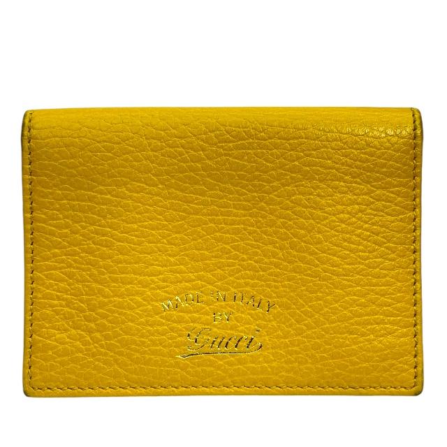 最大1万円OFF 在庫限り×即納 GUCCI グッチ 354500 スイング カードケース パスケース 名刺入れ 二つ折り コンパクト ロゴ レザー イエロー
