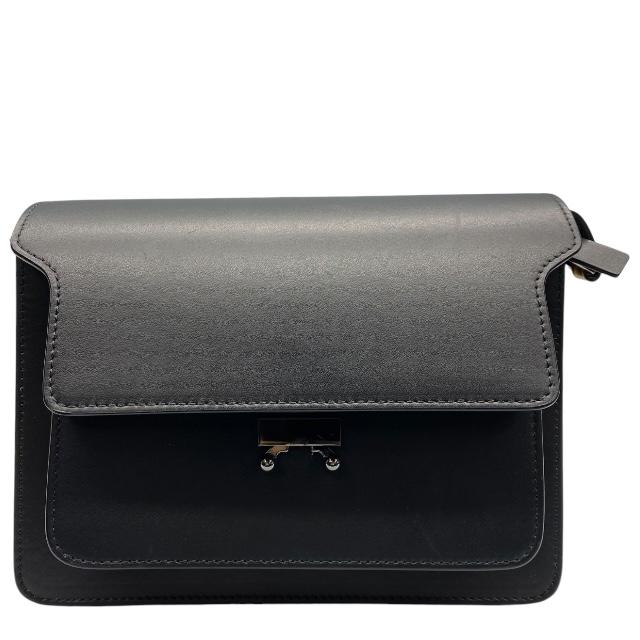 MARNI マルニ トランク ショルダーバッグ クロスボディバッグ 肩掛け 斜め掛け レザー ブラック ゴールド|ブランドショップ SENSE