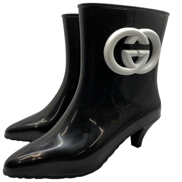 GUCCI 黒 ラバーブーツ　レインブーツ 楽天市場】グッチ レインブーツ 37 約24cm 長靴 GG
