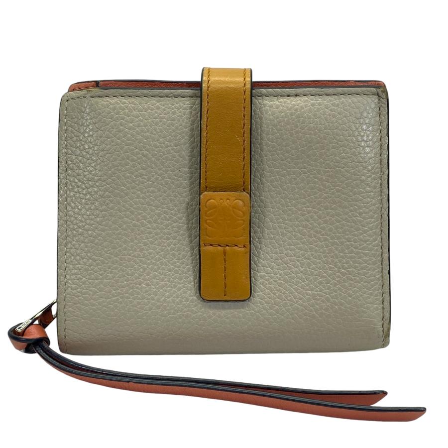 LOEWE ロエベ 二つ折り財布 ブラウン アナグラム コンパクト LOEWE ロエベ 2つ折り財布 アナグラム コンパクト フラップ