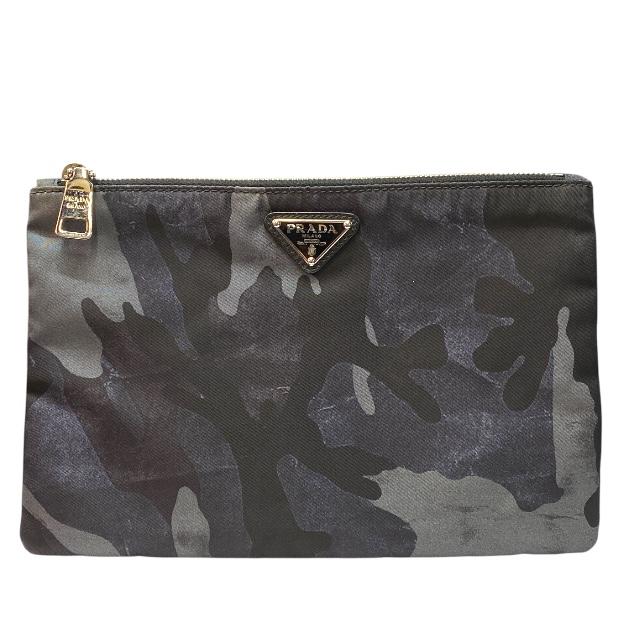 PRADA プラダ ポーチ 迷彩 カモフラ柄 化粧ポーチ ナイロン ヴィンテージ PRADA プラダ ポーチ 迷彩 カモフラ柄 化粧ポーチ ナイロン
