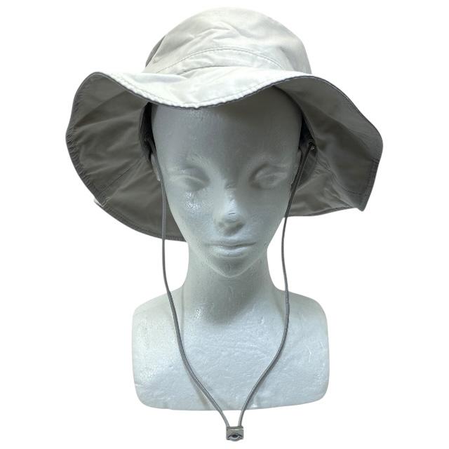 ほぼ未使用美品】CHANEL グレー・ホワイト ワイドブリムハット ほぼ未