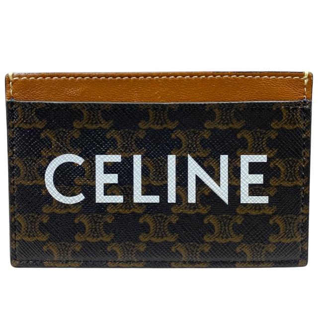 CELINE セリーヌ ロゴ カードケース トリオンフ すぐ届♪ CELINE カードホルダー キュイル トリオンフ 黒
