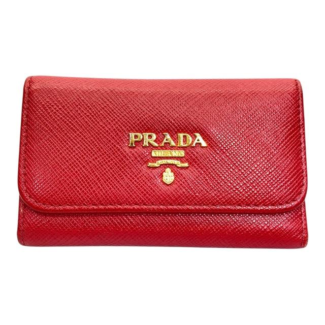PRADA レッド サフィアーノレザー キーケース セール PRADA サフィアーノレザー キーケース レッド （プラダ