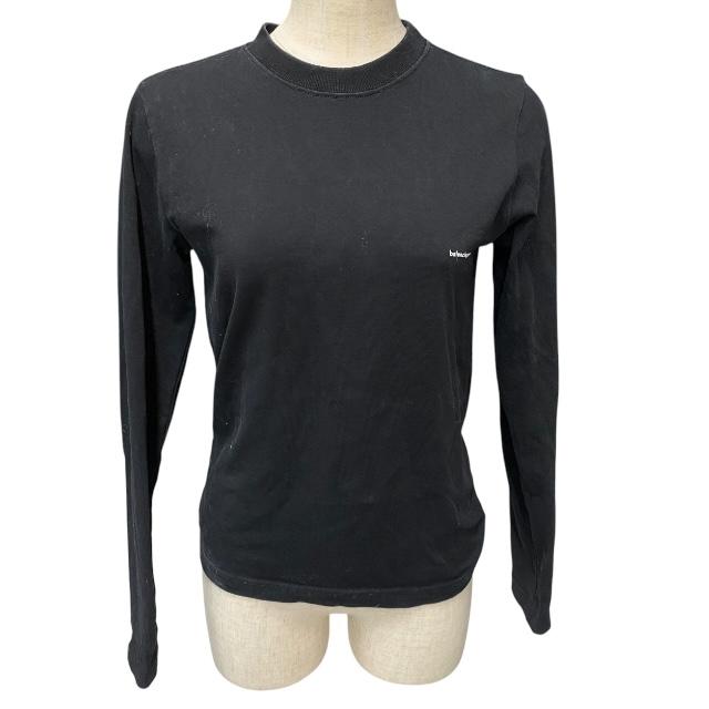 BALENCIAGA バレンシアガ 長袖 トップス Tシャツ ロンT ロゴ コットン ブラック 黒 【サイズ XS】