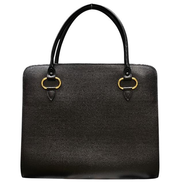 DELVAUX デルヴォー セピア ハンドバッグ トートバッグ Dチャーム 肩掛け 手持ち鞄 レザー ブラック