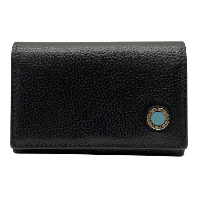 BVLGARI ブルガリ ブルガリ・ブルガリ マン 6連 キーケース キーリング コンパクト ロゴ レザー ブラック