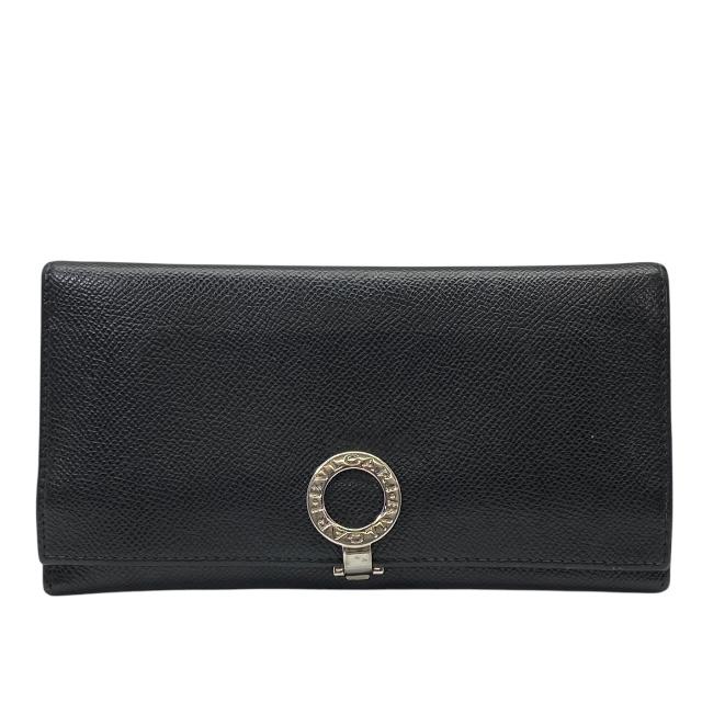 BVLGARI 正規品 未使用 黒 長財布 レザー ロゴクリップ ブルガリ BVLGARI・ブルガリ・長財布・ロゴクリップ・グレインレザー・黒