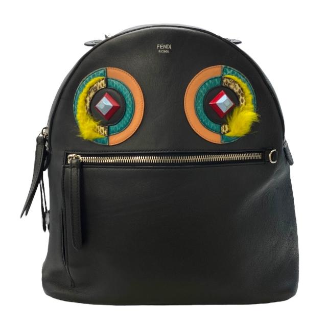 FENDI　リュック FENDI 7VZ042 Zucca Mesh Backpack/Daypack Black Unisex