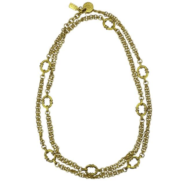 SAINT LAURENT イブサンローラン 2連 ネックレス アクセサリー ジュエリー 小物 チェーンネックレス GP ゴールド