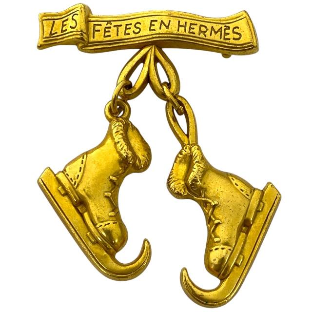 HERMES ロゴ ピンブローチ HERMES エルメス ブローチ BROCHE BADGE PM レディース メンズ