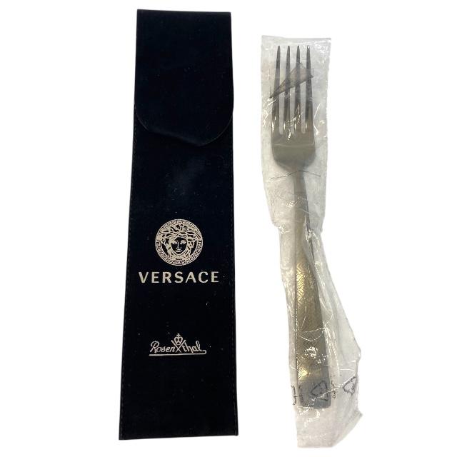 【新品】VERSACE ヴェルサーチ Rosenthal ローゼンタール フォーク 食器 洋食器 ロゴ ステンレス シルバー