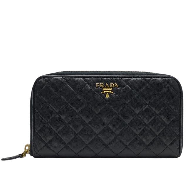 【極美品✨】プラダ ダイアグラム ラウンドジップ 長財布 三角ロゴ キルティング ほぼ極美品】PRADA プラダ 長財布 財布 ロングウォレット