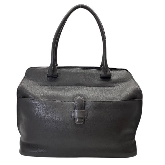 Loro Piana ロロ・ピアーナ メヌエット MENUET ハンドバッグ トートバッグ 手持ち鞄 肩掛け レザー ダークブラウン