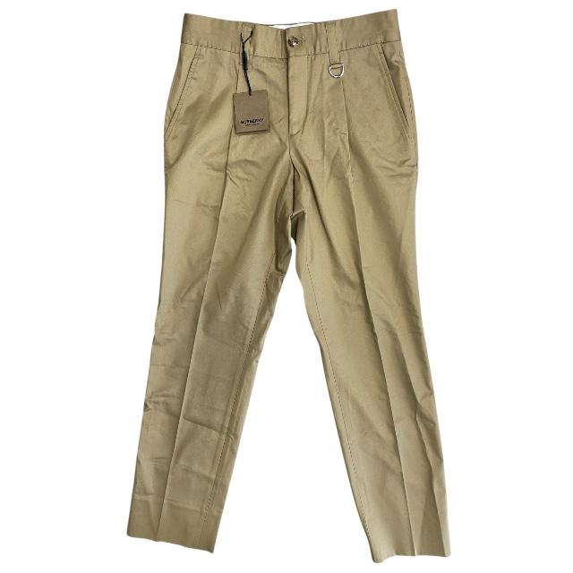 【未使用】BURBERRY バーバリー 8048879 チノパン テーパード スラックス ロング パンツ ボトムス ブラウン コットン [サイズ46]