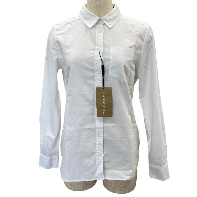 【未使用】BURBERRY BRIT バーバリー ブリット 4003036 長袖 ロゴ シャツ ブラウス トップス ホワイト コットン[サイズXS]｜ブランドショップ　ＳＥＮＳＥ