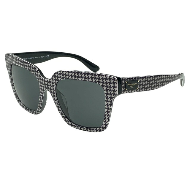 【在庫限り×即納 最大1万円OFF】ドルチェ&ガッバーナ ドルガバ D&G DG4286-F 3079/87 サングラス アイウェア ハウンドトゥース スクエア ブラック ロゴ DOLCE&GABBANA
