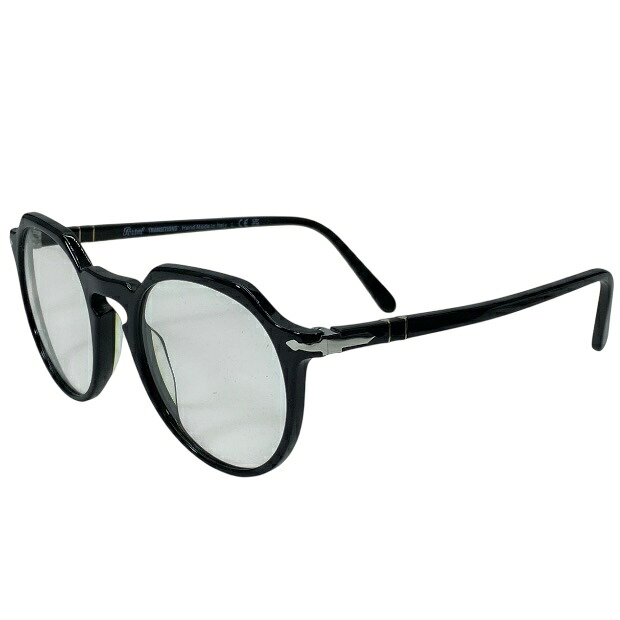 ペルソール 3281-S 95/GH 52□21 145 眼鏡 メガネ アイウェア ウェリントン フレーム ロゴ ブラック シルバー Persol｜ブランドショップ　ＳＥＮＳＥ