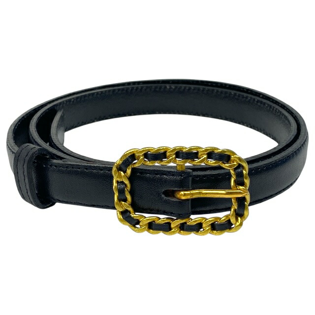 CHANEL ブラック エナメル　 ロゴバックル 飾りベルト CHANEL ブラック エナメル ロゴバックル 飾りベルト CHANEL