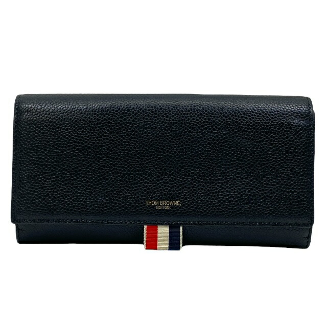 美品✨トムブラウン メンズ ロングウォレット 長財布 トリコロール レザー 黒 美品✨トムブラウン メンズ ロングウォレット 長財布
