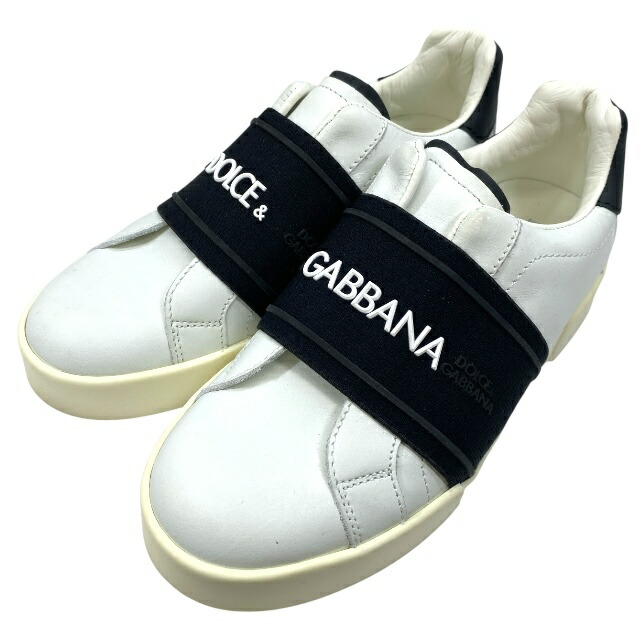 【在庫限り×即納 最大1万円OFF】ドルチェ&ガッバーナ ドルガバ D&G キッズ ポルトフィーノ ロゴ スニーカー ブラック ホワイト レザー DOLCE&GABBANA サイズ33(約21cm)正規品 安心品質 ブランドシューズ 高級感 モノトーン スタイリッシュ カジュアル