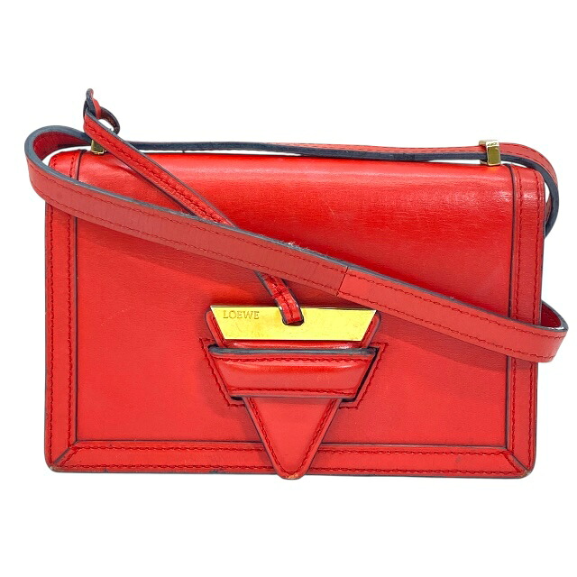 ロエベ バルセロナ ショルダーバッグ クロスボディバッグ 肩掛け 斜め掛け ロゴ レザー レッド LOEWE レディース 人気 定番 上品 高級感 エレガント