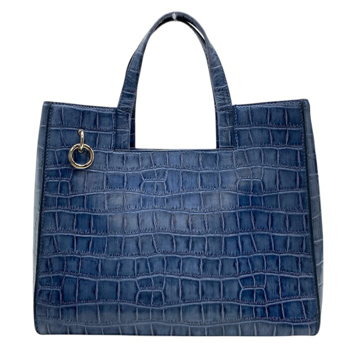 【在庫限り×即納 最大1万円OFF】クロコダイル トートバッグ ハンドバッグ ショルダーバッグ 2WAY レザー ネイビー レディース 人気 上品 高級感 エレガント モード