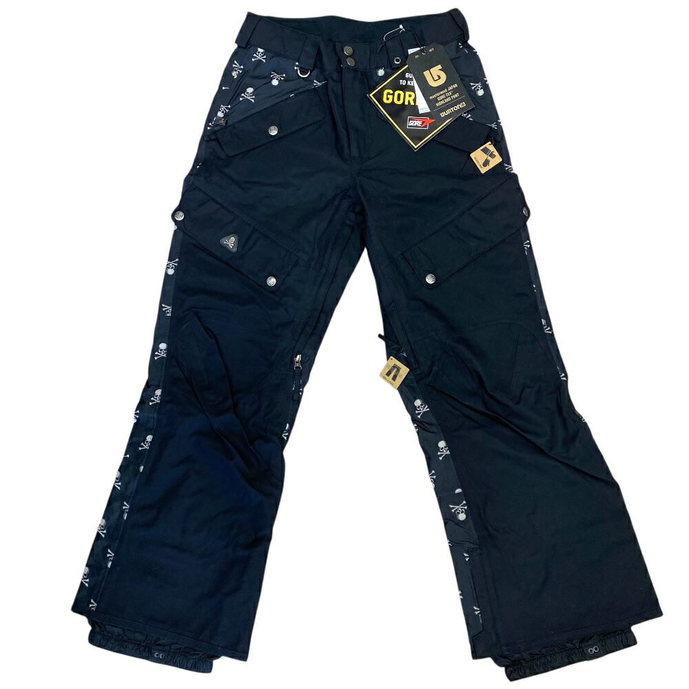 未使用 マスターマインド&times;バートン コラボ GORE-TEX ゴアテックス スノーボードパンツ スキー パンツ スカル ロゴ ブラック mastermind JAPAN BURTON [サイズS]｜ブランドショップ　ＳＥＮＳＥ