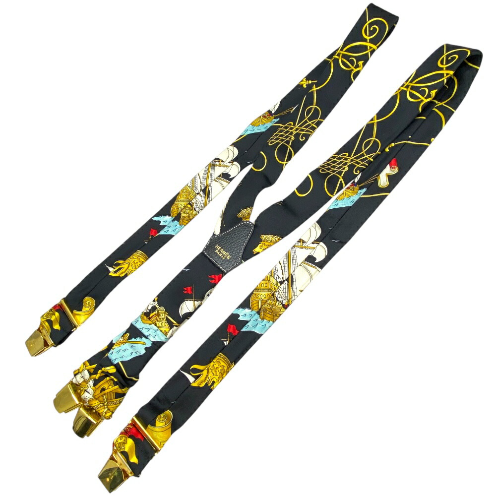 楽天市場】【アパレル】HERMES エルメス サスペンダー シルク100