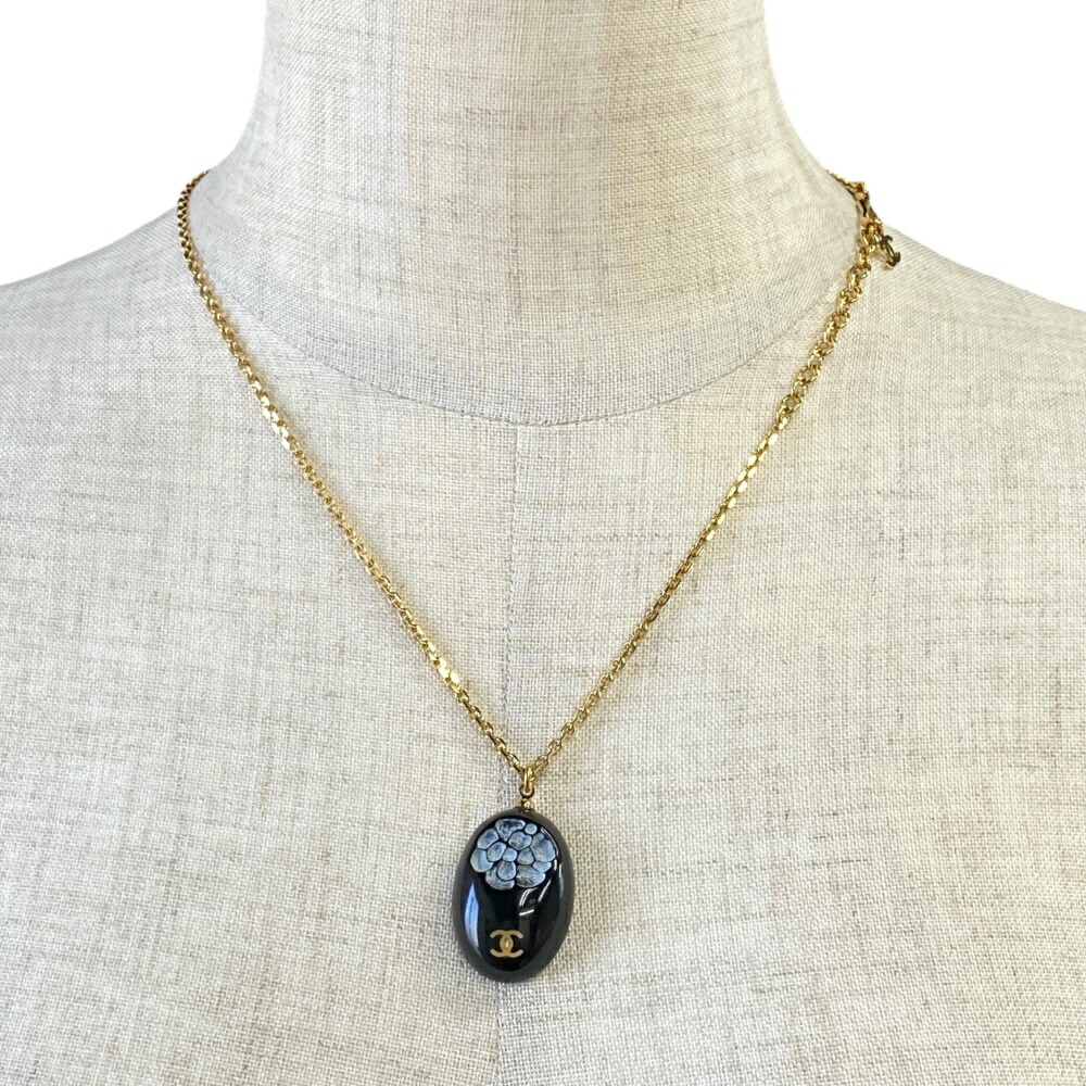 楽天市場】CHANEL シャネルラインストーンペンダントネックレスココ