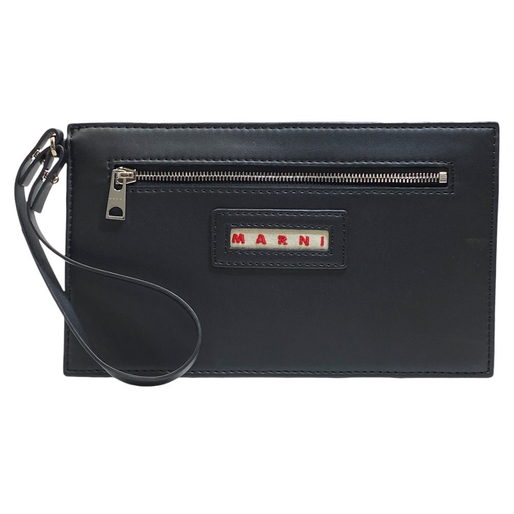 マルニ ポーチ インナーポーチ インナーバッグ クラッチバッグ マルチケース ロゴ レザー ブラック MARNI 上品 洗練 定番 高級感 収納力 実用性 汎用性 9,360円