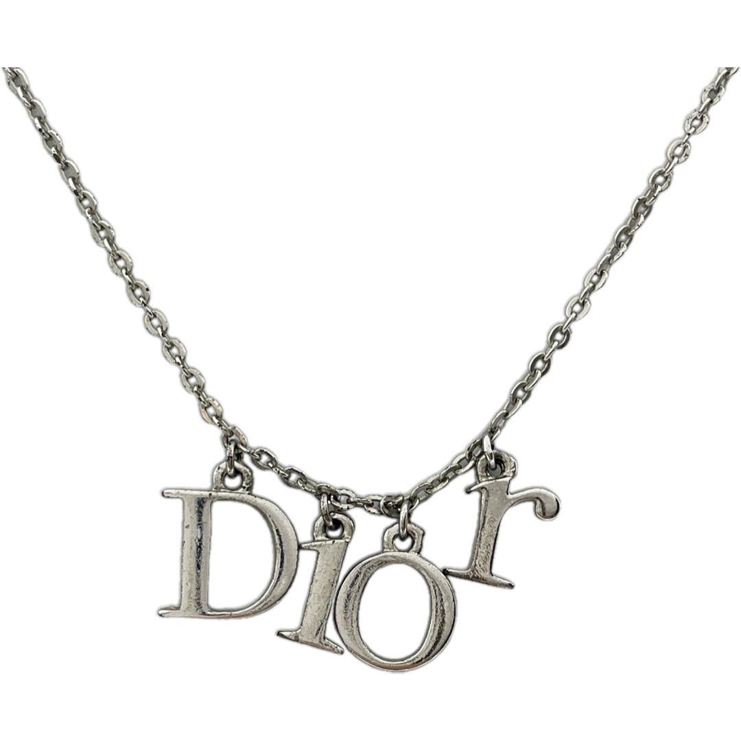 【在庫限り×即納 最大1万円OFF】ディオール Dior ロゴ ネックレス ペンダント アクセサリー シルバー GP Christian Dior 上品 洗練 定番 高級感 エレガント 汎用性