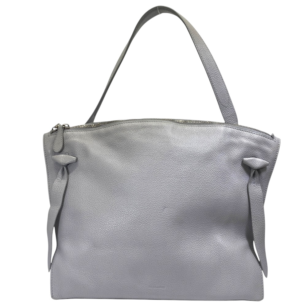 ジルサンダー ヒルバッグ ワンショルダー バッグ トートバッグ ロゴ レザー ライト グレー JIL SANDER 洗練 上品 高級感 ミニマル モダン スマート 軽量 収納力 デイリー フォーマル 長期愛用｜ブランドショップ　ＳＥＮＳＥ