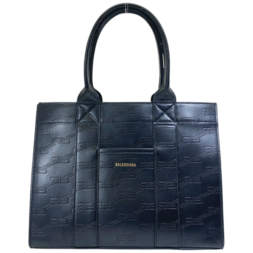 【在庫限り×即納 最大1万円OFF】バレンシアガ BBモノグラム ハードウェア ハンドバッグ トートバッグ エンボス ロゴ レザー ブラック 714187 BALENCIAGA 高級感 洗練 上品 人気 トレンド デイリー ビジネス 実用性