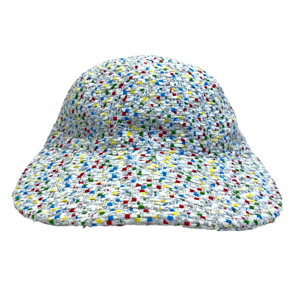 シャネル ツイード キャップ ベースボールキャップ ラメ ホワイト マルチカラー ポリエステル コットン 17S CHANEL 上品 洗練 高級感 軽量 実用性 存在感