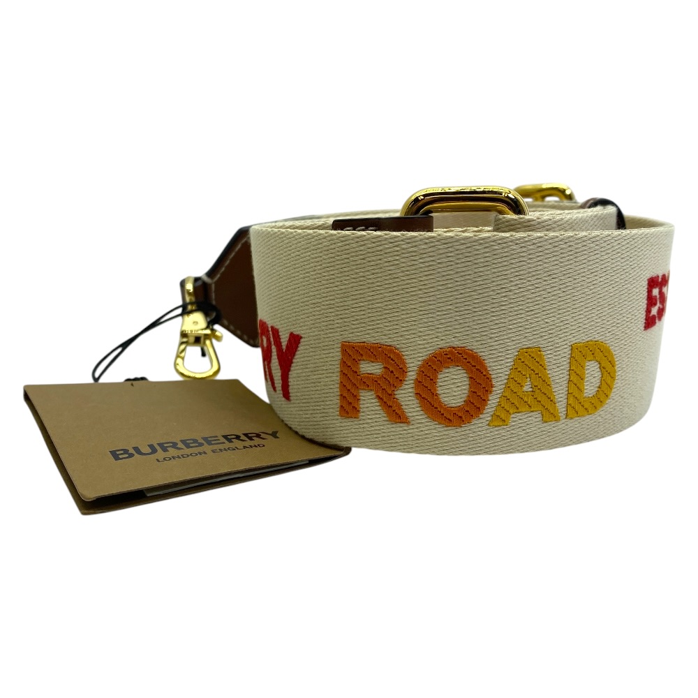 未使用 バーバリー バッグストラップ ショルダーストラップ アクセサリー キャンバス レザー ロゴ レッド ブラウン ベージュ BURBERRY 上品 洗練 高級感 シンプル 定番 人気 日常使い｜ブランドショップ　ＳＥＮＳＥ