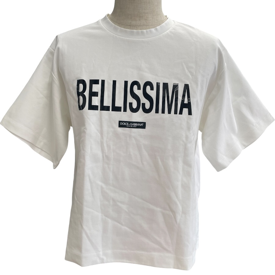 未使用 ドルチェ&ガッバーナ BELLISSIMA Tシャツ ロゴ 半袖 ワイド トップス コットン クルーネック D&G DOLCE&GABBANA[サイズXS] 洗練 高級感 モード ラグジュアリー スタイリッシュ 上品 都会的 快適 人気｜ブランドショップ　ＳＥＮＳＥ