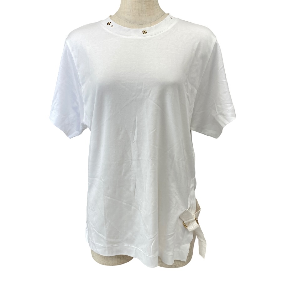 LOUIS VUITTON ルイ ヴィトン モノグラム サイドストラップ クルーネック 半袖Ｔシャツ RW191WW コットン ホワイト (サイズL) エレガント 洗練 上質 デイリー 定番 実用的｜ブランドショップ　ＳＥＮＳＥ