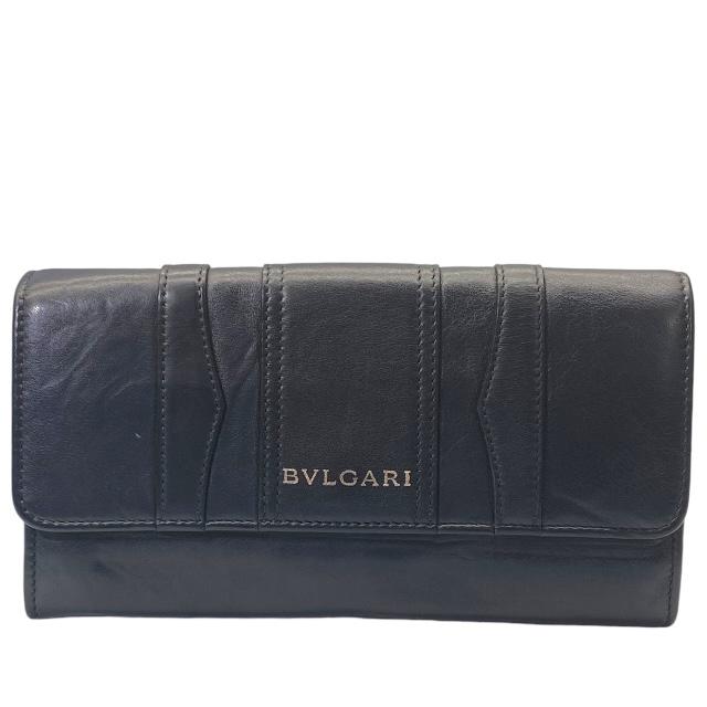 未使用✨BVLGARI ブルガリ 長財布 二つ折り レザー ブラック 黒 BVLGARI ブルガリ 財布 レディース 長財布 二つ折り 本革 レザー