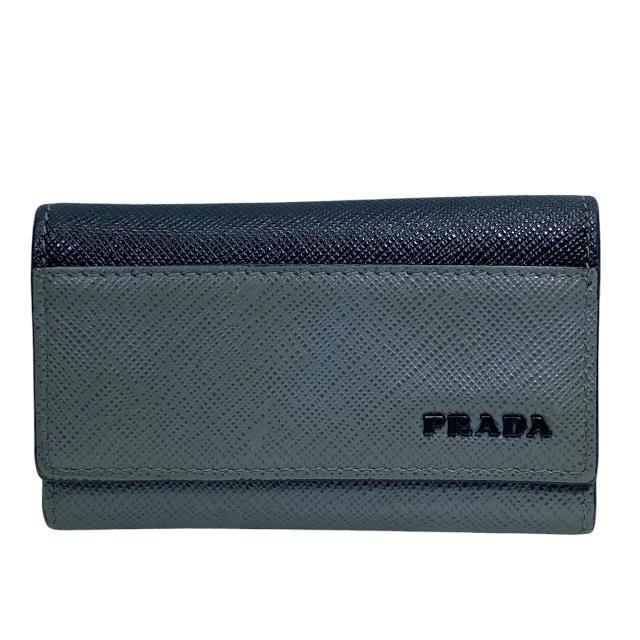 PRADA グレー レザー キーケース プラダ PRADA キーケース （グレー） -waja bazar - 海外ファッション
