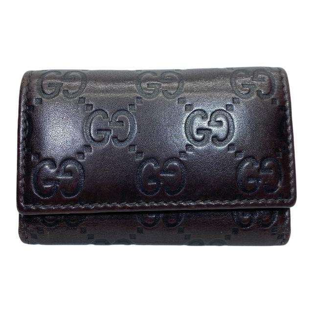 【美品】グッチ　６連キーケース グッチシマ ブラックレザー GUCCI グッチ キーケース 6連キーケース メンズ 新作 新品