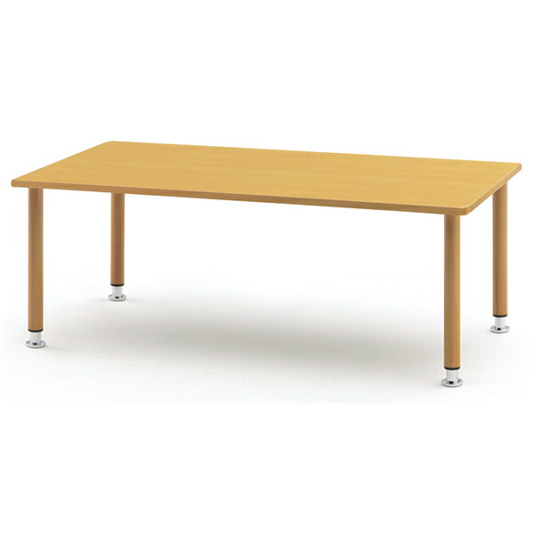 【福祉】介護用テーブル　塗装脚タイプ　幅1200mm×奥行750mm×高さ660mm～760mm【MYT-1275T】