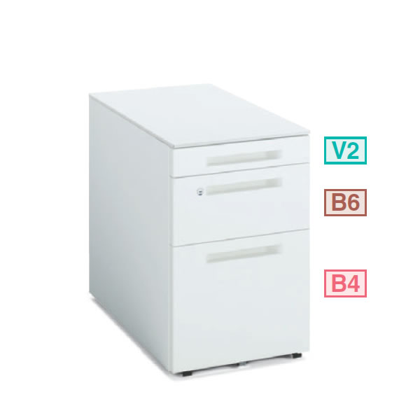 コクヨ　iSデスクシステム　ワゴン　V3ワゴン　Ｂ4　シリンダー錠タイプ【SD-IS46V3SAWN4】｜エコノミーオフィス-オフィス家具