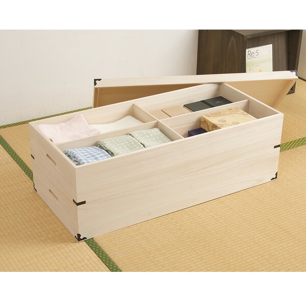 【国産】桐衣装箱　 深型2段　高さ34cm【NSA-HI-0004】｜エコノミーオフィス-オフィス家具