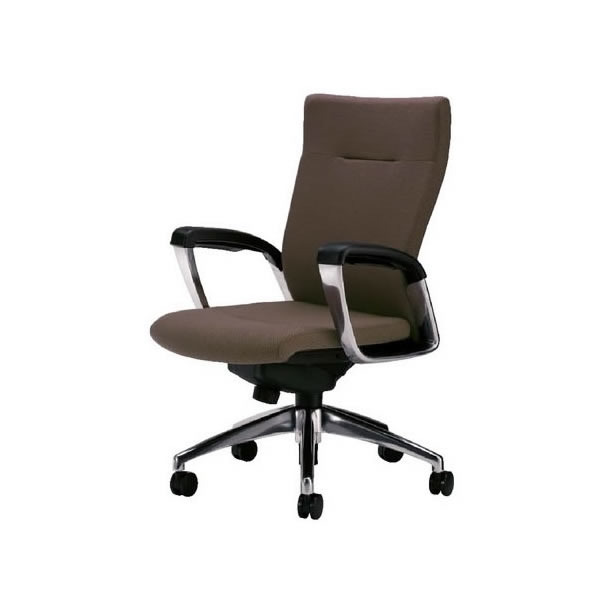 ノーリツイス　サミットチェア　SMI型チェア　ミドルバックタイプ　肘付　ビニールレザー張　アルミ脚【SMI-H6L】